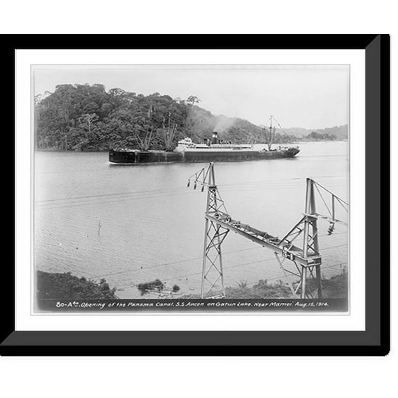Historic Framed Print, Opening of the Panama Canal - 2, 17-7/8" x 21-7/8"