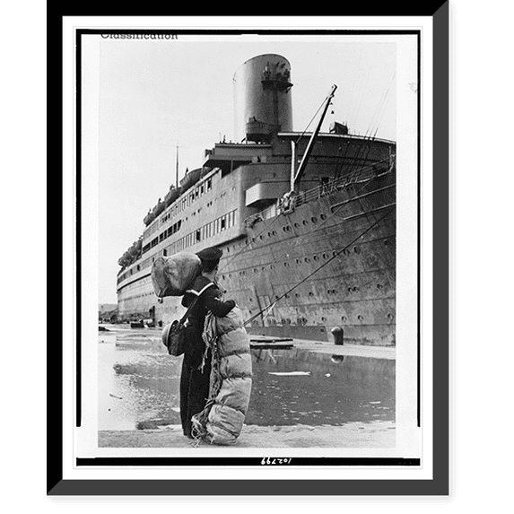 Historic Framed Print, Ordinary seaman Jackson becomes a D.E.M.S. seaman gunner, 17-7/8" x 21-7/8"