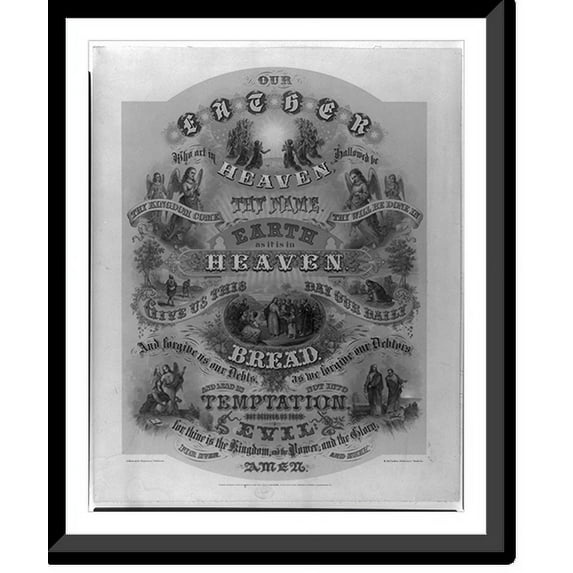 Historic Framed Print, Our father who art in heaven..A. Hoen & Co., engravers., 17-7/8" x 21-7/8"