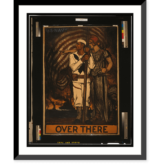 Historic Framed Print, Over there - U.S. Navy.Albert Sterner 1917., 17-7/8" x 21-7/8"