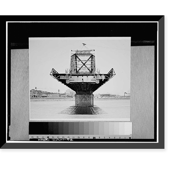 Historic Framed Print, Pacific Shortline Bridge, U.S. Route 20, spanning Missouri River, Sioux City, Woodbury County, IA - 97, 17-7/8" x 21-7/8"