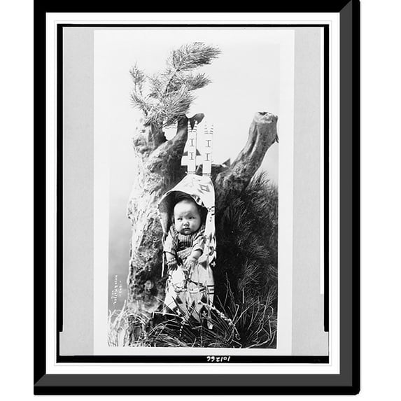 Historic Framed Print, Papoose White Bull.Heyn & Matzen, Chic., 17-7/8" x 21-7/8"
