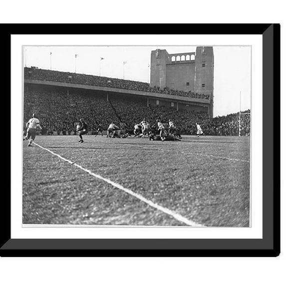 Historic Framed Print, Part of the huge crowd with the game in the foreground, 17-7/8" x 21-7/8"