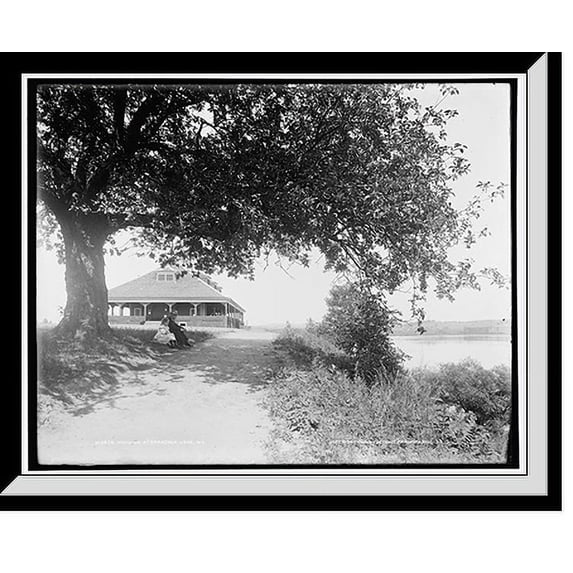 Historic Framed Print, Pavilion at Saratoga Lake, N.Y., 17-7/8" x 21-7/8"