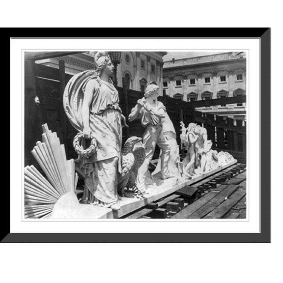 Historic Framed Print, Pediment sculpture, U.S. Capitol, 17-7/8" x 21-7/8"