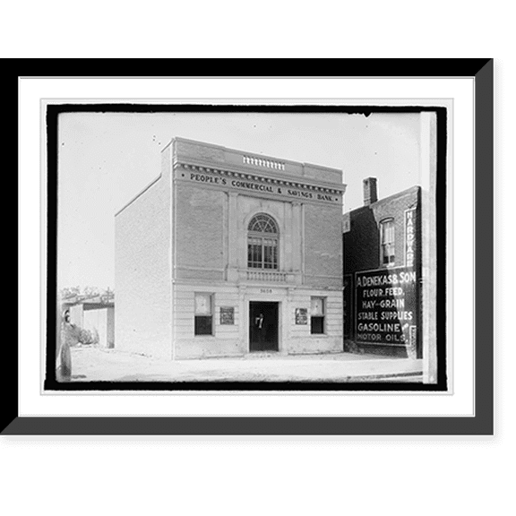 Historic Framed Print, People's Com'l & Savings Bank, 17-7/8" x 21-7/8"