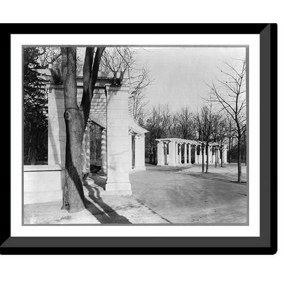Historic Framed Print, Pergola Entrance, Prospect Park, Brooklyn, New York City, 17-7/8" x 21-7/8"