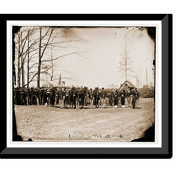 Historic Framed Print, Petersburg Virginia. Group of Provost Guard headquarters Army of the Potomac, 17-7/8" x 21-7/8"