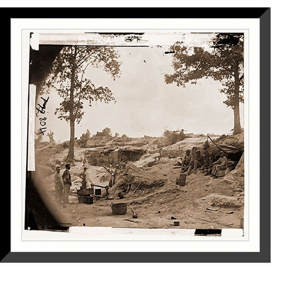 Historic Framed Print, Petersburg Virginia. Near view of bombproof in the advance line, 17-7/8" x 21-7/8"