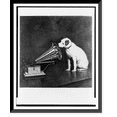 thumbnail image 1 of Historic Framed Print, [Photograph of painting of RCA dog facing an RCA phonograph], 17-7/8" x 21-7/8", 1 of 9