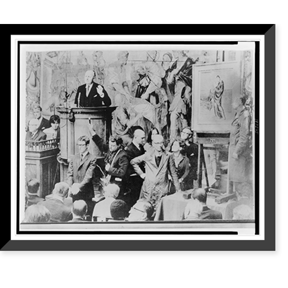 Historic Framed Print, [Picasso's painting Mother and Child, being auctioned off in London], 17-7/8" x 21-7/8"
