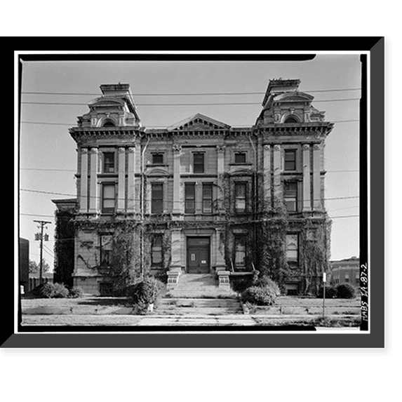 Historic Framed Print, Pottawattamie County Courthouse, Pearl Street & Fifth Avenue, Council Bluffs, Pottawattamie County, IA - 2, 17-7/8" x 21-7/8"