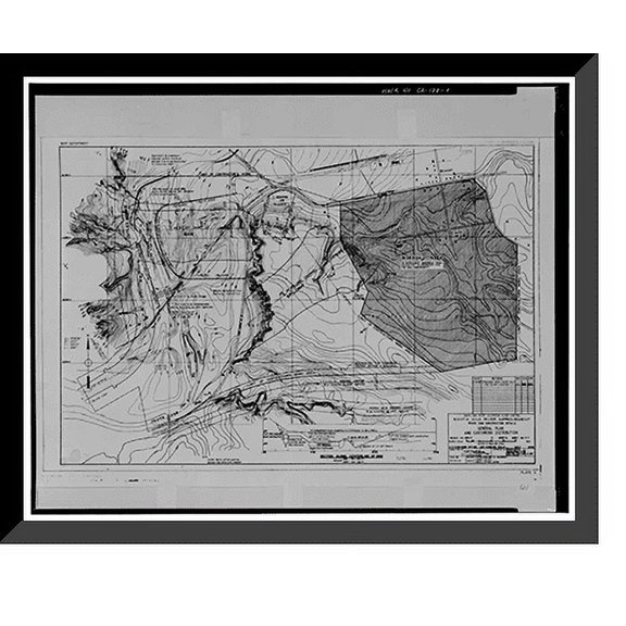 Historic Framed Print, Prado Dam, Santa Ana River near junction of State Highways 71, Corona vicinity, Riverside County, CA, 17-7/8" x 21-7/8"