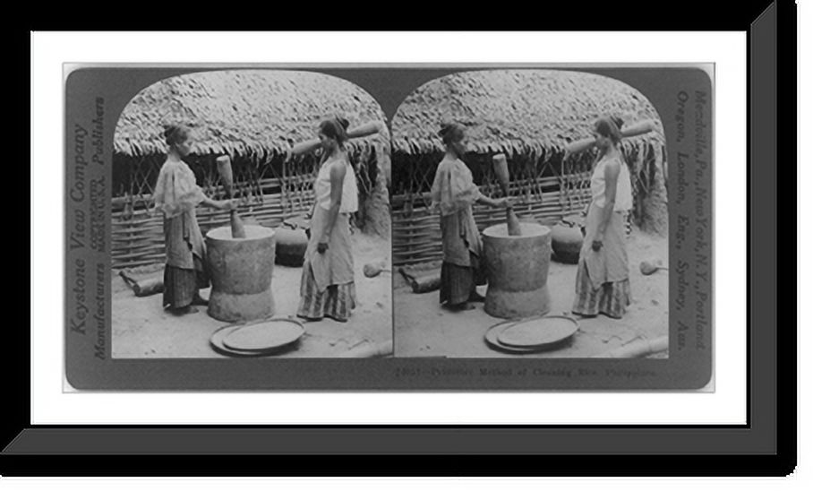 Primtive Rice Historic Framed Print, Primitive method of cleaning rice, Philippines ...