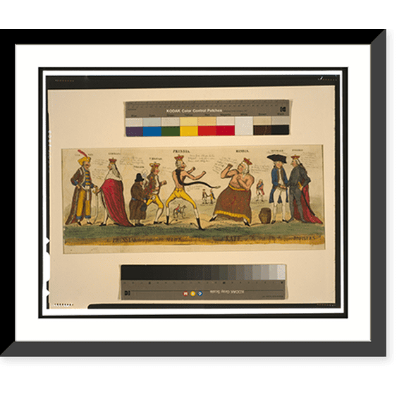 Historic Framed Print, The Prussian prize-fighter and his allies attempting to tame imperial Kate, or, the state of the European bursiers - 2, 17-7/8" x 21-7/8"