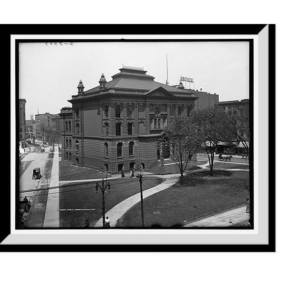 Historic Framed Print, Public Library, Detroit, Mich., 17-7/8" x 21-7/8"