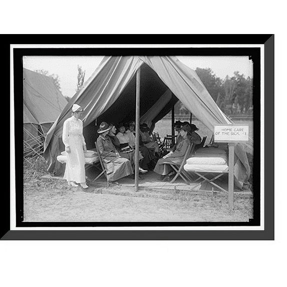 Historic Framed Print, RED CROSS, AMERICAN. WOMEN'S NATIONAL SERVICE SCHOOL; RED CROSS INSTRUCTIONS IN CARE OF SICK, 17-7/8" x 21-7/8"