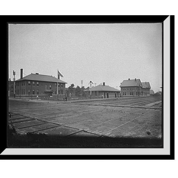 Historic Framed Print, Railway station at Boone, Iowa, 17-7/8" x 21-7/8"
