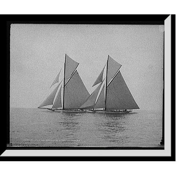 Historic Framed Print, Reliance and Shamrock III before the start, Aug. 25, 1903, 17-7/8" x 21-7/8"