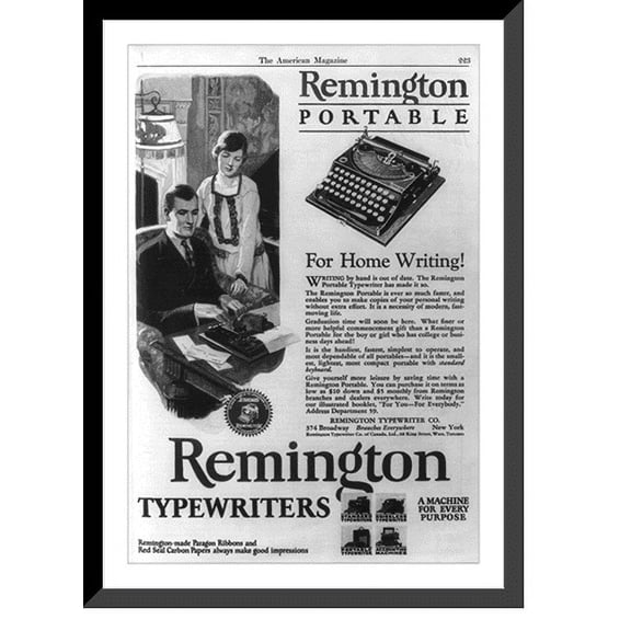 Historic Framed Print, Remington Portable [typewriter] for Home Writing!, 17-7/8" x 21-7/8"