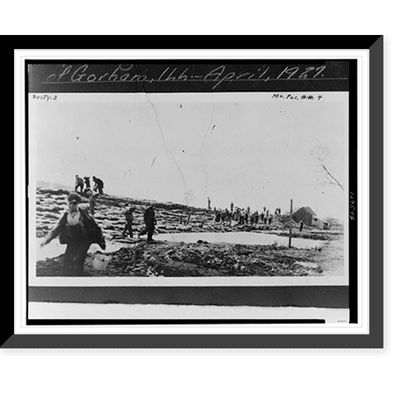 Historic Framed Print, Repairing Brunkhorst levee west of Gorham, Ill. - 3, 17-7/8" x 21-7/8"