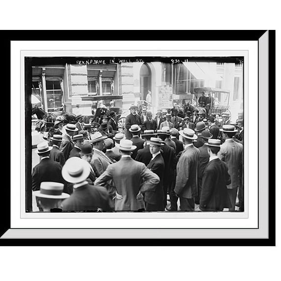 Historic Framed Print, Rev. Dame speaking to crowd on Wall St., New York, 17-7/8" x 21-7/8"