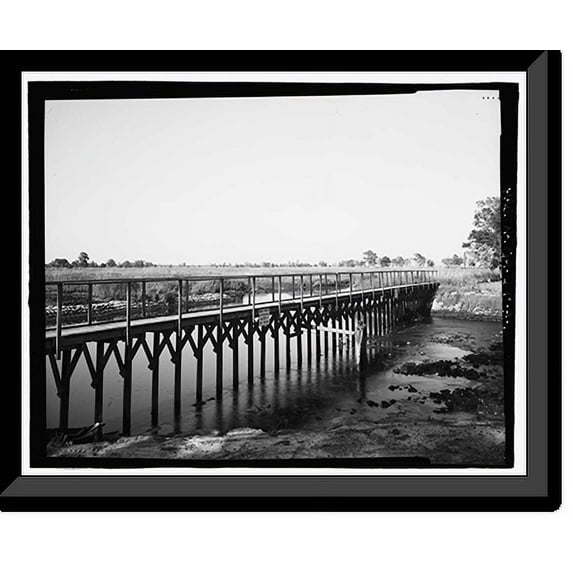 Historic Framed Print, Richmond Hill Plantation, Sterling Creek Marsh, East of Richmond Hill on Ford Neck Road, Richmond Hill, Bryan County, GA, 17-7/8" x 21-7/8"