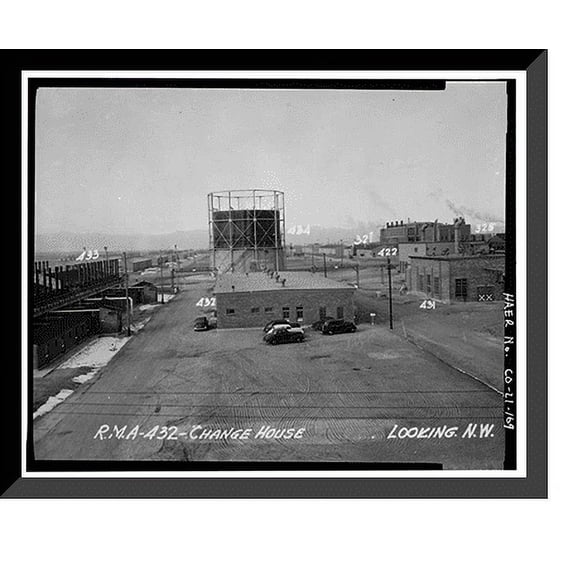 Historic Framed Print, Rocky Mountain Arsenal, Bounded by Ninety-sixth Avenue & Fifty-sixth Avenu, Commerce City, Adams County, CO - 166, 17-7/8" x 21-7/8"
