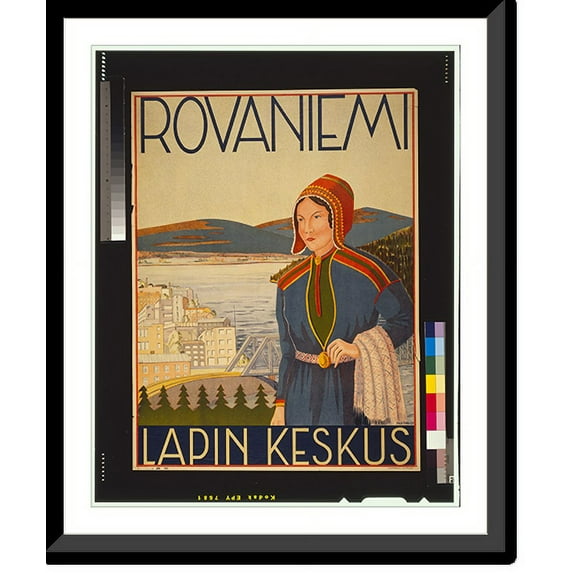 Historic Framed Print, Rovaniemi - Lapin Keskus.Yrjö Kari., 17-7/8" x 21-7/8"