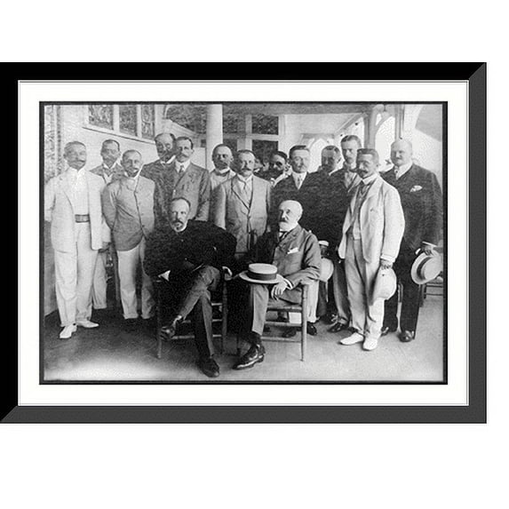 Historic Framed Print, Russian Peace Commission and their staff, 17-7/8" x 21-7/8"