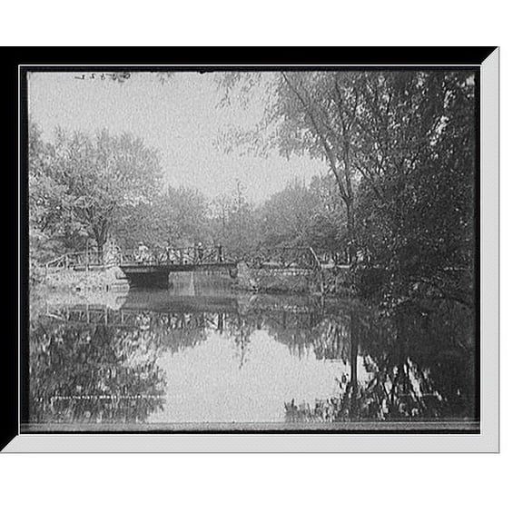 Historic Framed Print, Rustic bridge, Schiller Park, Columbus, O[hio], The, 17-7/8" x 21-7/8"