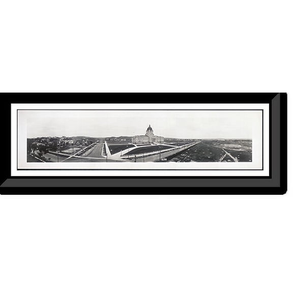 Historic Framed Print, SD 1913 State House Pierre PHOTO, 36-3/8" x 8-3/8"