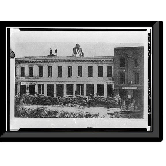 Historic Framed Print, Sacramento Block, Historic View, Sacramento Street & Battery Street, San Francisco, San Francisco County, CA - 2, 17-7/8" x 21-7/8"