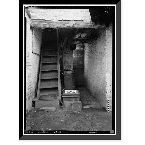 Historic Framed Print, Sanford-Staylor House & Servants' Quarters, 451-453 Saint Francis Street, Mobile, Mobile County, AL - 23, 17-7/8" x 21-7/8"