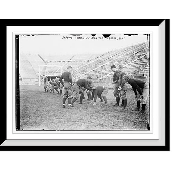 Historic Framed Print, Sanford Trying out men for Centre, Yale, 17-7/8" x 21-7/8"