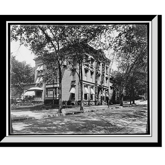 Historic Framed Print, Saratoga Club, Saratoga, N.Y., 17-7/8" x 21-7/8"