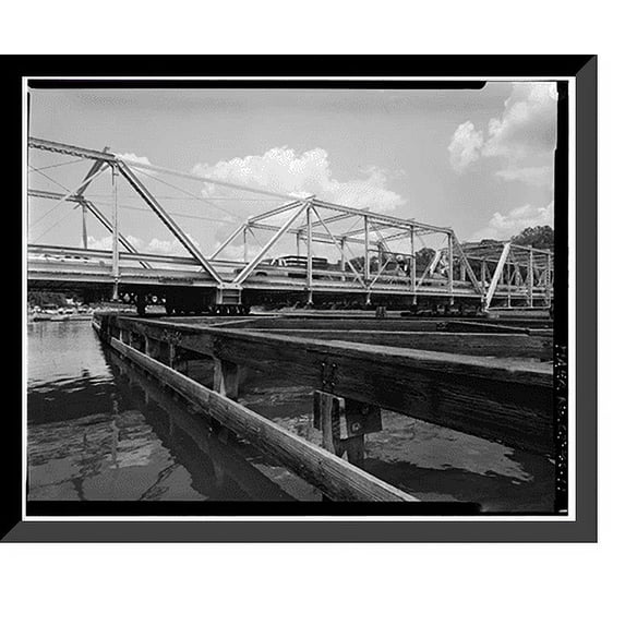 Historic Framed Print, Saugatuck River Bridge, Spanning Saugatuck River at Route 136, Westport, Fairfield County, CT - 11, 17-7/8" x 21-7/8"
