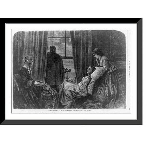 Historic Framed Print, Scène d'octobre: la jeune pointrinaire.d'après R. Robinson., 17-7/8" x 21-7/8"