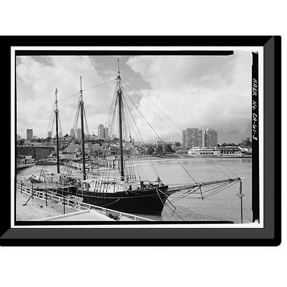 Historic Framed Print, Schooner C.A. THAYER, Hyde Street Pier, San Francisco, San Francisco County, CA - 3, 17-7/8" x 21-7/8"