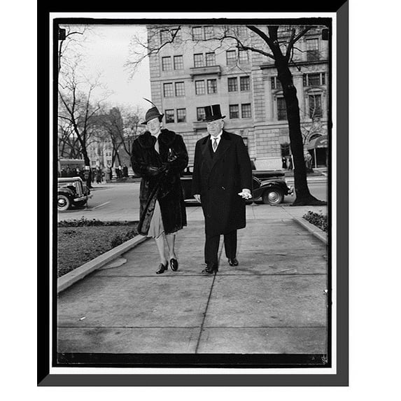 Historic Framed Print, Secretary Harold Ickes & wife, 17-7/8" x 21-7/8"