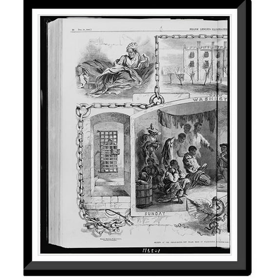 Historic Framed Print, Secrets of the prison-house. the black hole of Washington, D.C..from sketches made on the spot by our special artist, Mr. A. Lumley., 17-7/8" x 21-7/8"