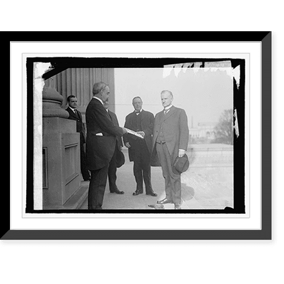 Historic Framed Print, Sen. Saulsburg handing final electorial vote of Maine to Secty. To V.P. Marshall Sen. Fe, 17-7/8" x 21-7/8"