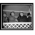 thumbnail image 1 of Historic Framed Print, Service chiefs review army day parade. Washington, D.C., April 6. Maj. Gen. Malin Craig, U.S. Chief of Staff, greets Rear Admiral William D., 17-7/8" x 21-7/8", 1 of 9