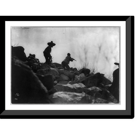 Historic Framed Print, Sharp shooters - Mexican War, 17-7/8" x 21-7/8"