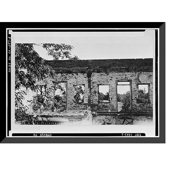 Historic Framed Print, Shasta County Courthouse (Ruins), Shasta, Shasta County, CA - 8, 17-7/8" x 21-7/8"