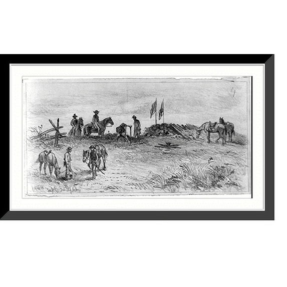Historic Framed Print, Signal station on the south side of the Rappahannock River. Seen through a glass from the Union camps, 17-7/8" x 21-7/8"