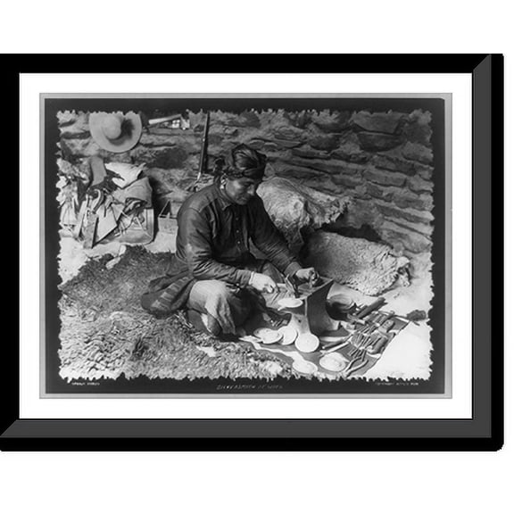 Historic Framed Print, Silversmith at work, 17-7/8" x 21-7/8"