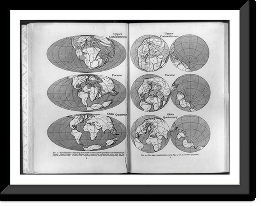 Historic Framed Print, [Six maps of the earth, from the Upper ...