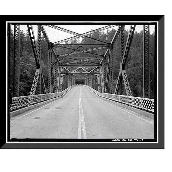 Historic Framed Print, Smith River Bridge, CA State Highway 199 Spanning Smith River, Crescent City vicinity, Del Norte County, CA - 11, 17-7/8" x 21-7/8"