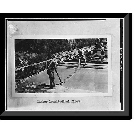 Historic Framed Print, South Fork Trinity River Bridge, State Highway 299 spanning South Fork Trinity Rive, Salyer vicinity, Trinity County, CA - 49, 17-7/8" x 21-7/8"